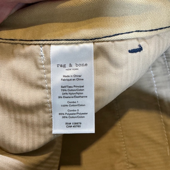 rag & bone Fit 2 Flyweight Chino Pants Dark Navy Slim Fit Men’s Size 34 NWT - Picture 11 of 14